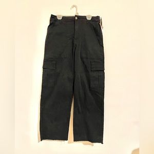hollister medium black cargo wide jeans